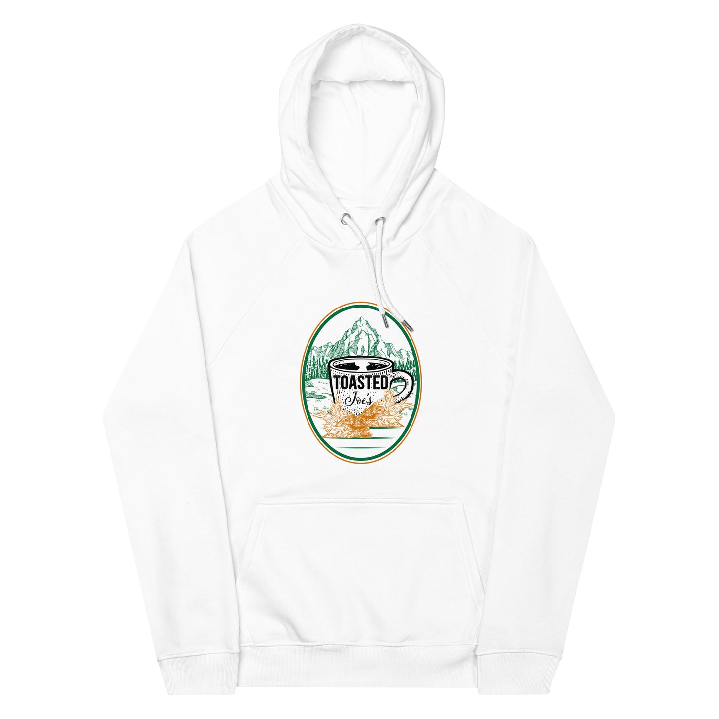 Toasted Joe's Unisex Eco Raglan Hoodie Color Logo